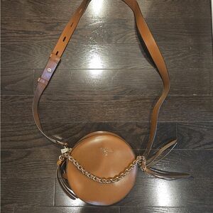Michael Kors Tan Leather Round Crossbody Bag